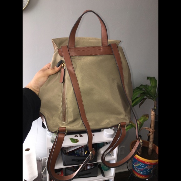 Calvin Klein Teodora Medium Backpack (Khaki) - Picture 4 of 5